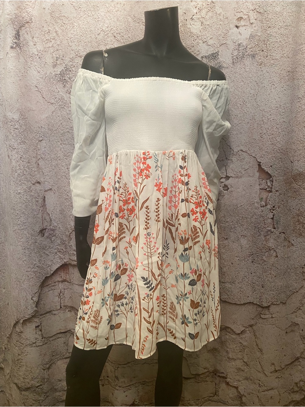 Spartina 449 Floral Elastic On Or Off The Shoulder Dress